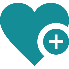 heart with a plus to reflect caring for their health