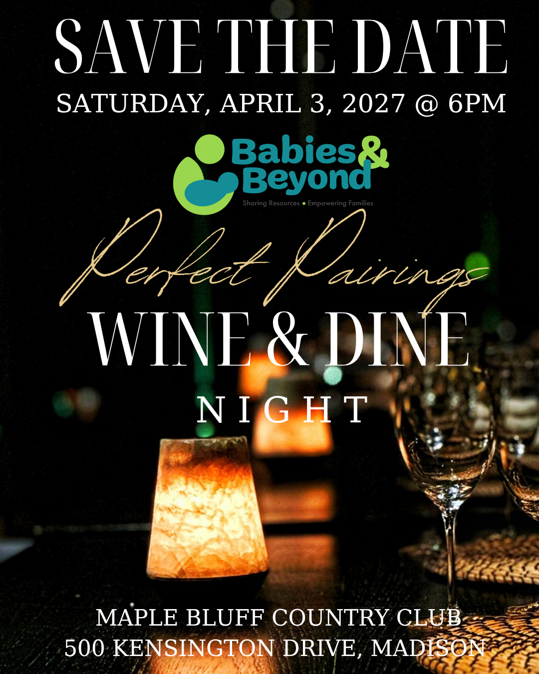 Save the Date! 2027 Perfect Pairings – Wine & Dine Night